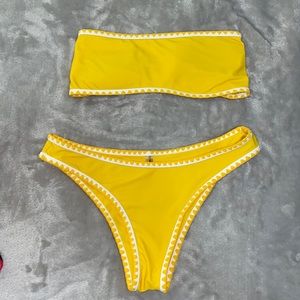 Yellow zaful bandeau bikini!
